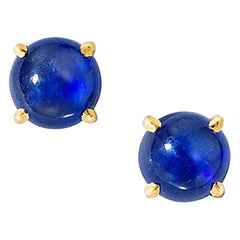 Wendy Brandes Cabochon September Birthstone Blue Sapphire Stud Earrings