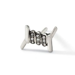 Wendy Brandes Barbed Wire "Punk Platinum" Single Stud Earring With Diamonds