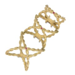 Anello Wendy Brandes con filo spinato a tutto dito in oro giallo 18 carati, accenti di diamanti