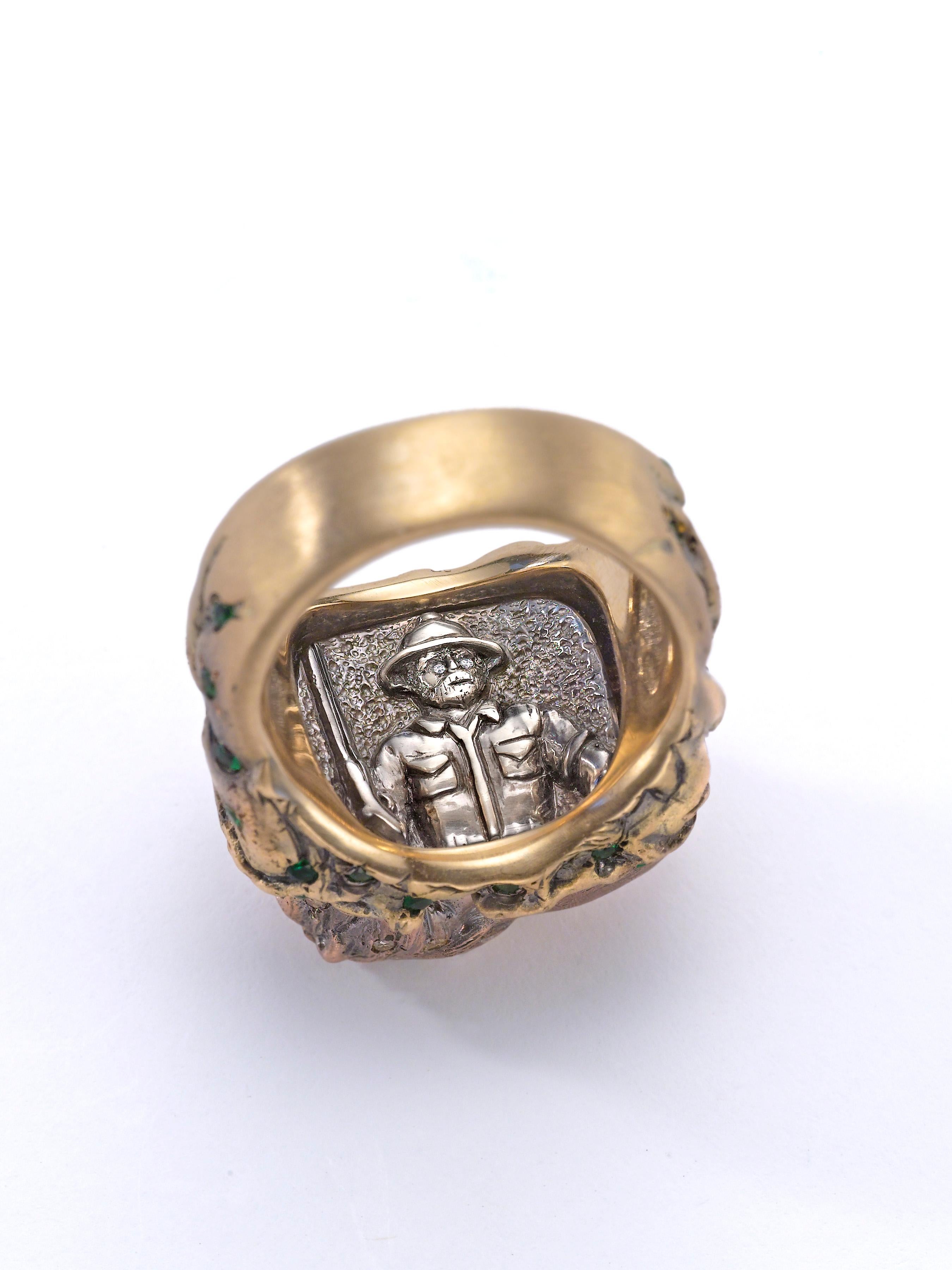 gold lion ring 18k