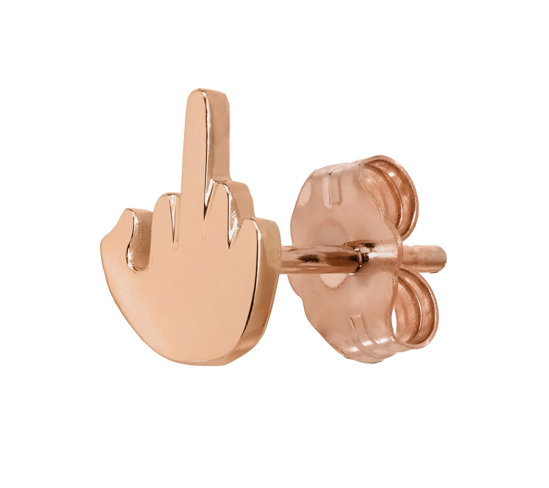 Wendy Brandes: 18 Karat Gelbgold Ohrstecker mit Mittel Finger-Ohrsteckern (Zeitgenössisch) im Angebot