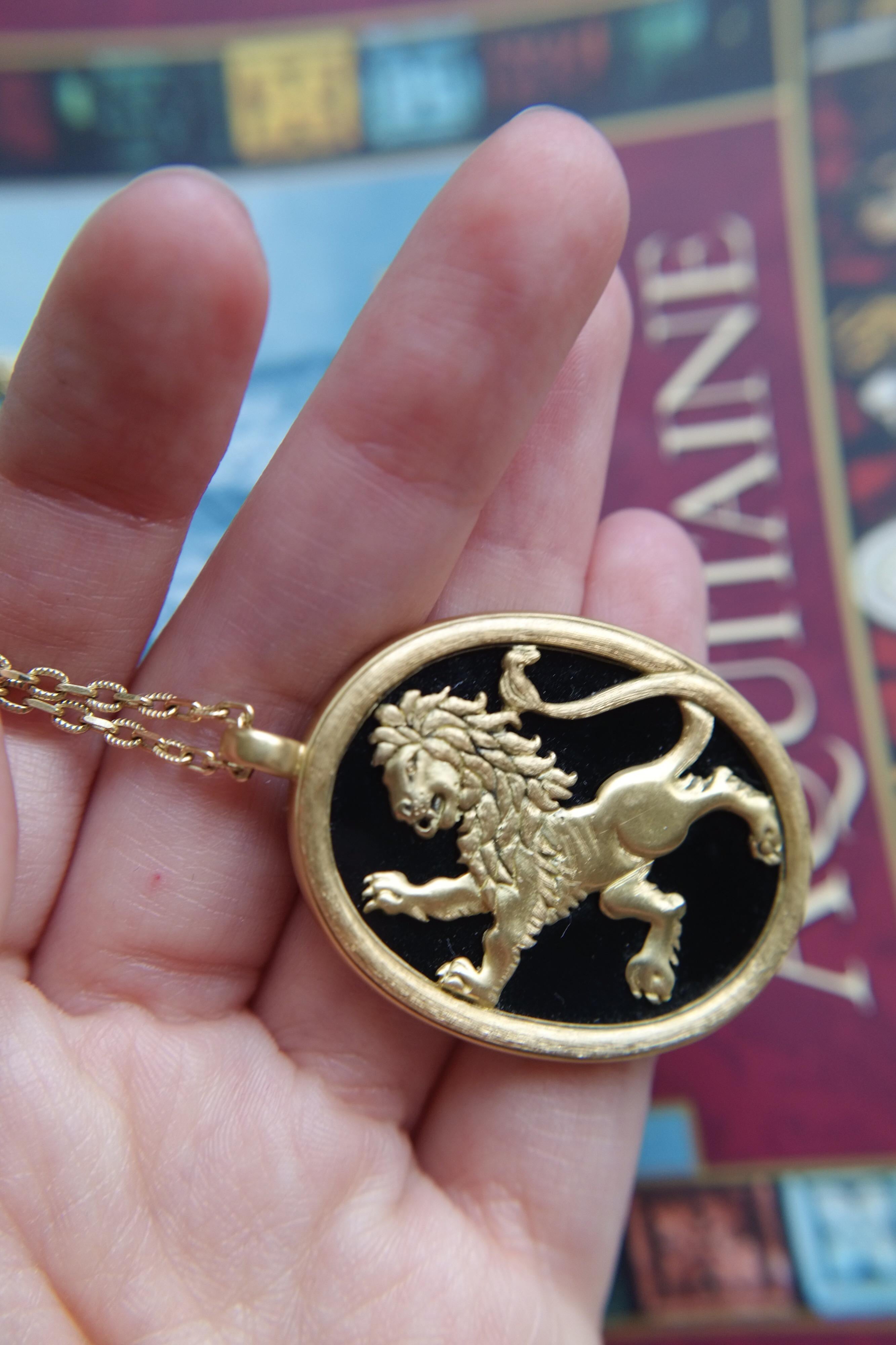 fashion lion gold necklace