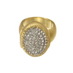 Wendy Brandes 18K Yellow Gold and Diamond Locket "Poison" Ring