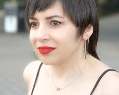 Wendy Brandes Barbed Wire Platinum Hoops With Satin Finish and Diamond Accents