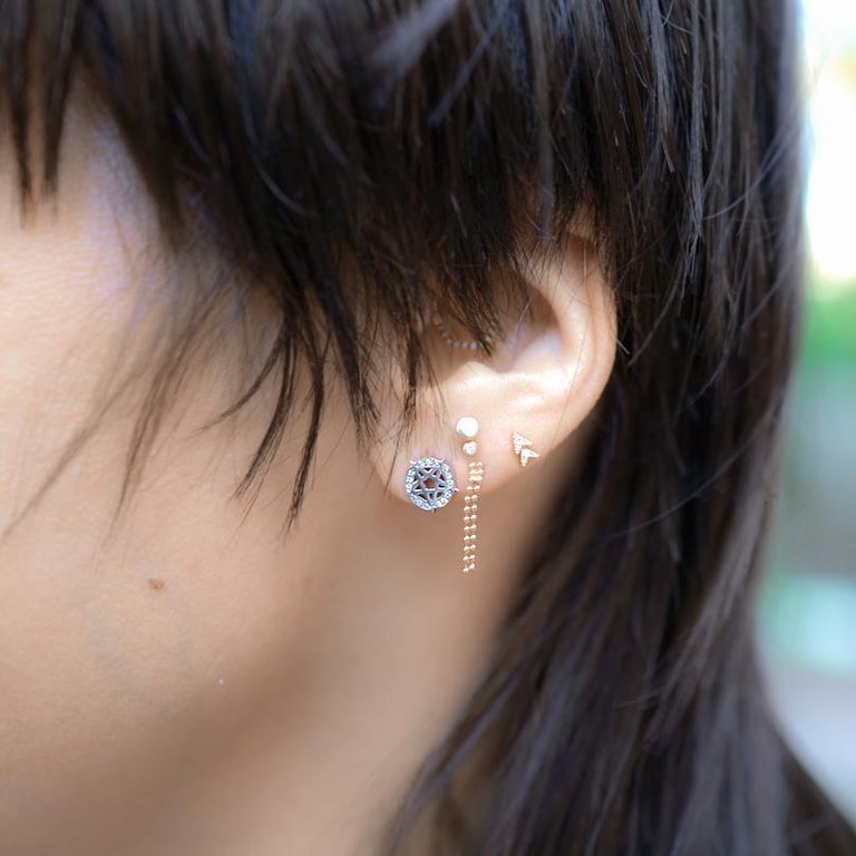 Contemporary Wendy Brandes Punk Platinum Pentagram Single Stud Earring
