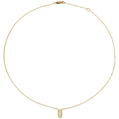 Wendy Brandes Punk-Rasierklinge-Gold-Diamant-Halskette