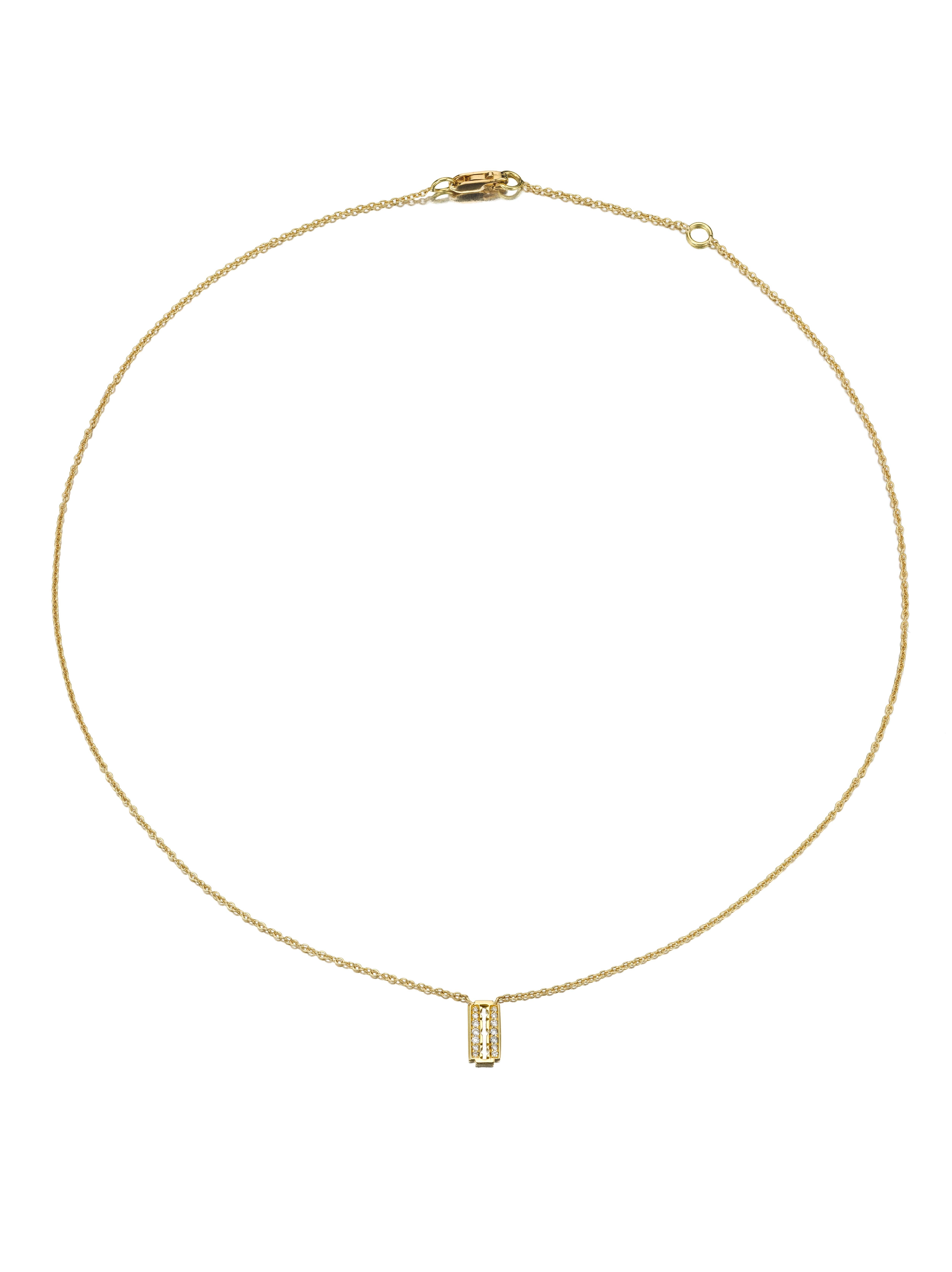 Contemporary Wendy Brandes Punk Razor Blade Gold Diamond Choker Necklace