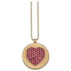 Wendy Brandes One-of-a-Kind Skull (innen) Gold Rubin Herz Medaillon Halskette