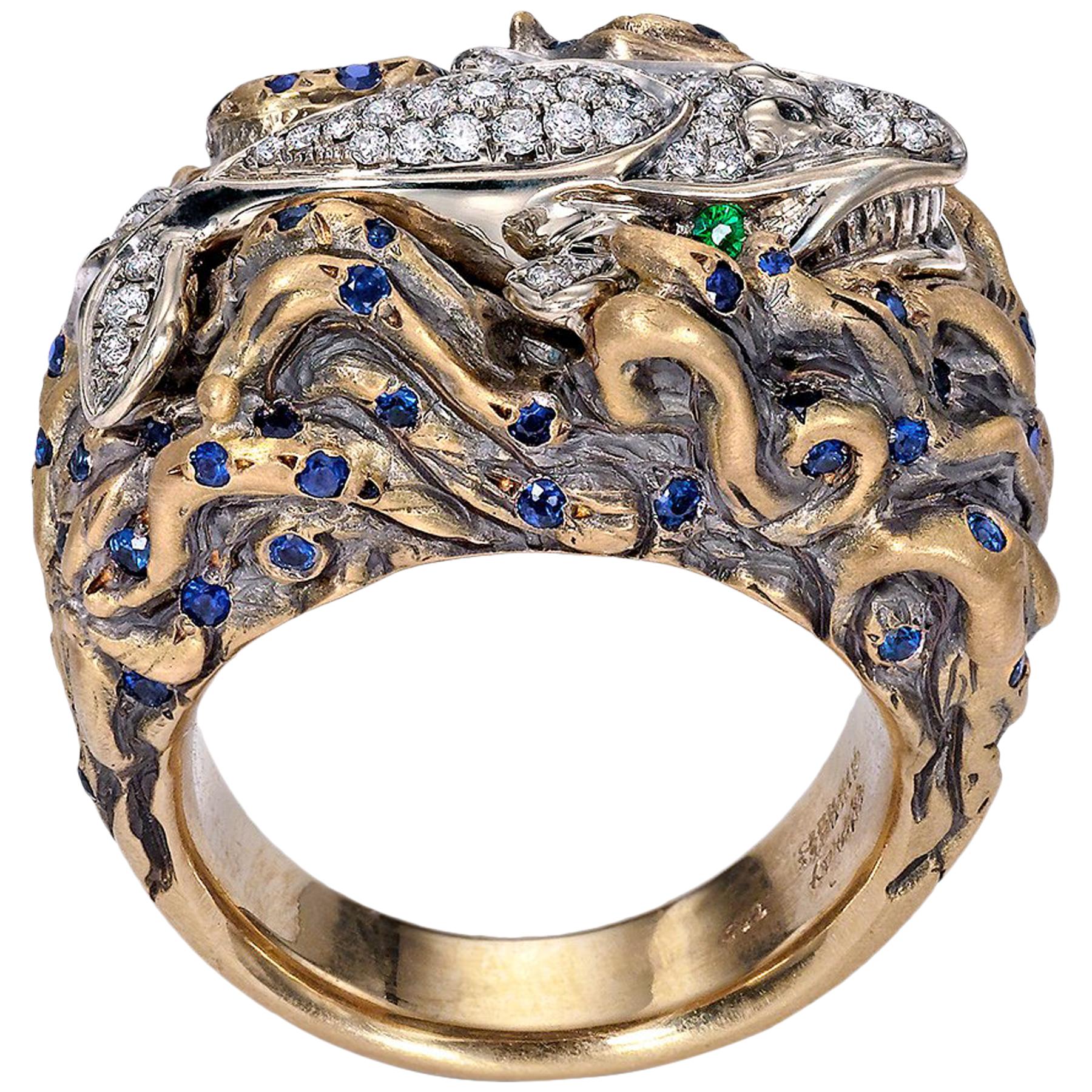 Anello della collezione Maneater firmato da Wendy Brandes: Balena e Giona