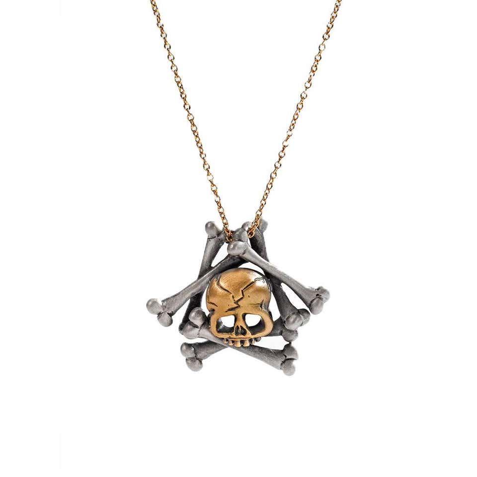Memento mori pendant gold Clearance