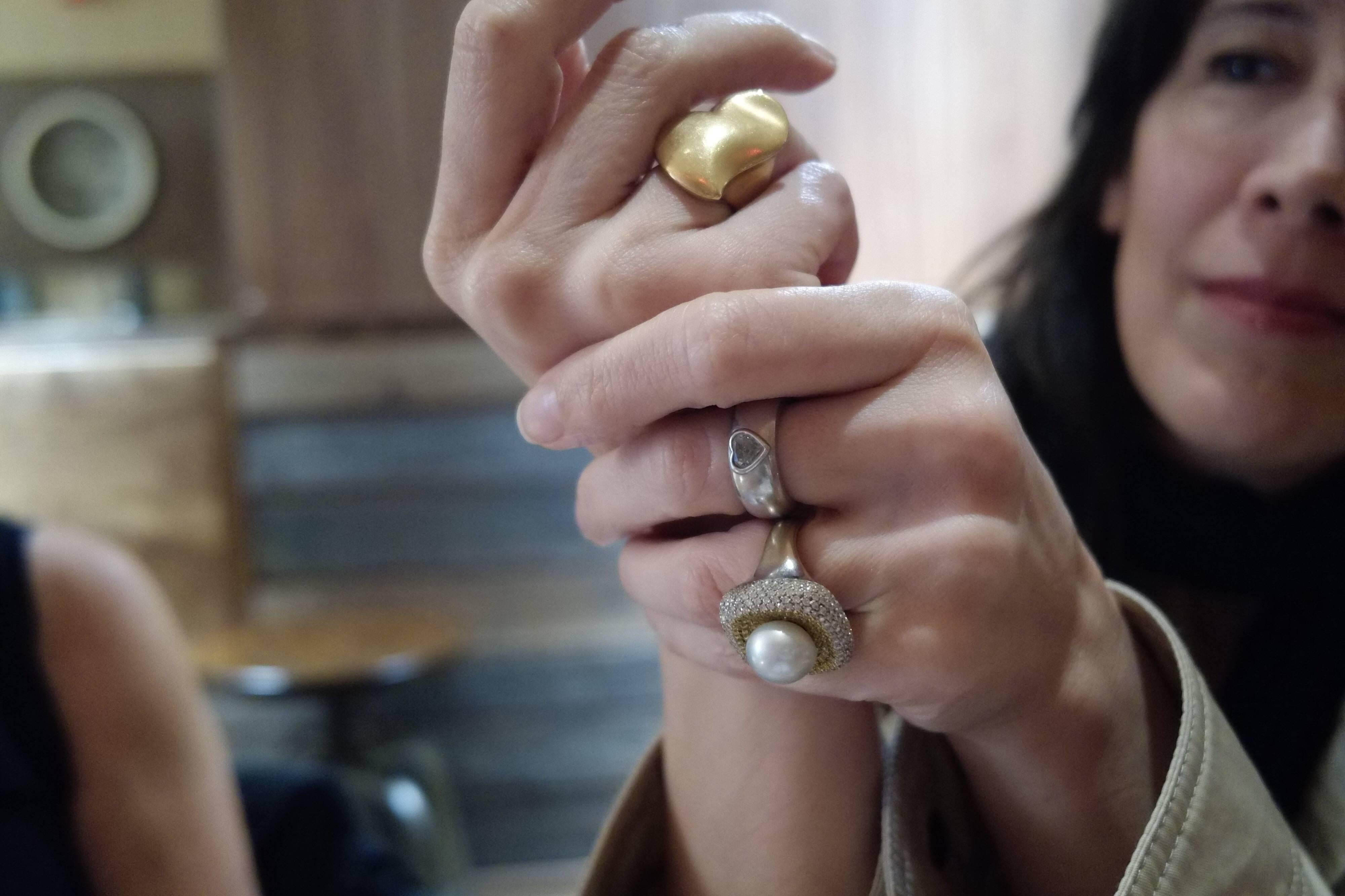 Women's or Men's Wendy Brandes Slanted Heart Gold Ring