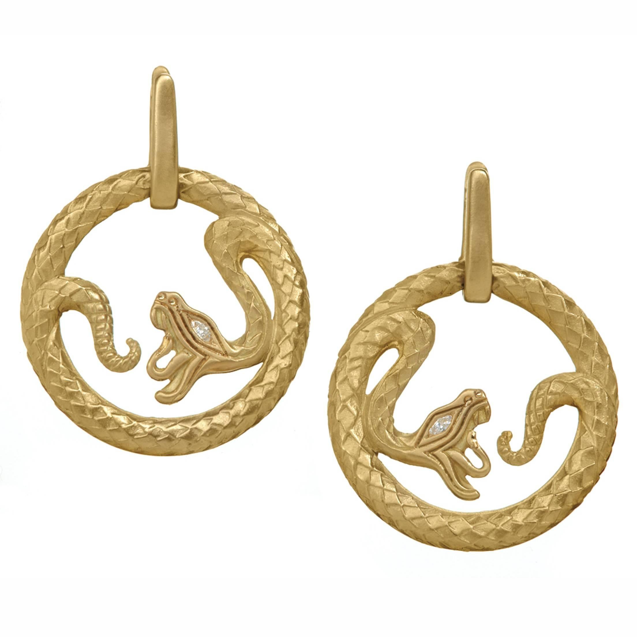 Wendy Brandes Designer "Queen of Scots" Snake Earrings