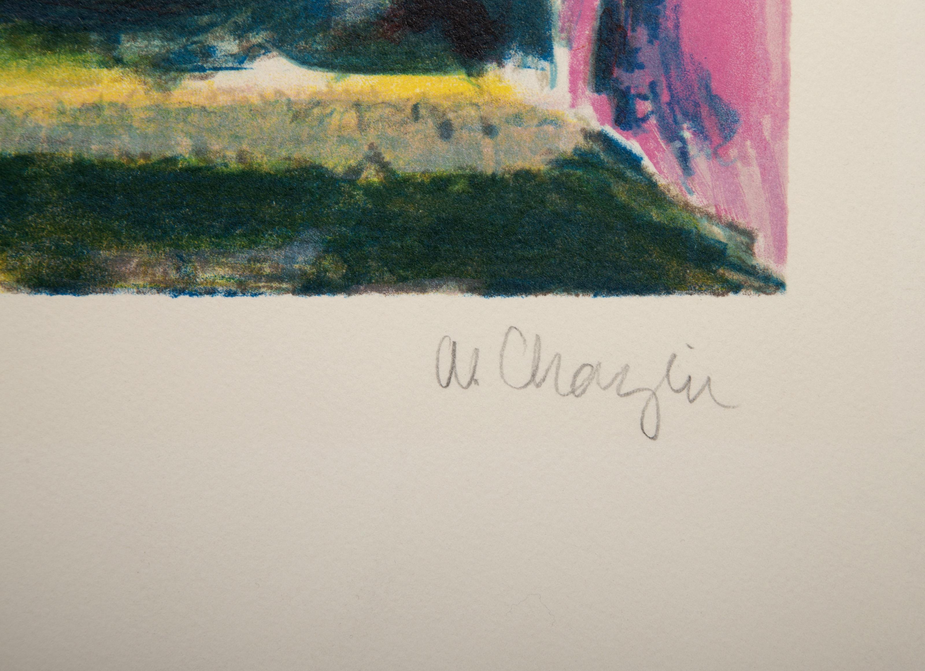 Flowers and Windowsill, Modern Lithograph by Wendy Chazin For Sale 3