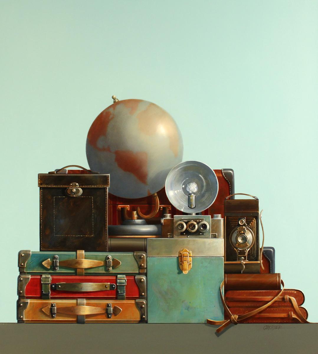 Wendy Chidester Still-Life Painting - The World on Film