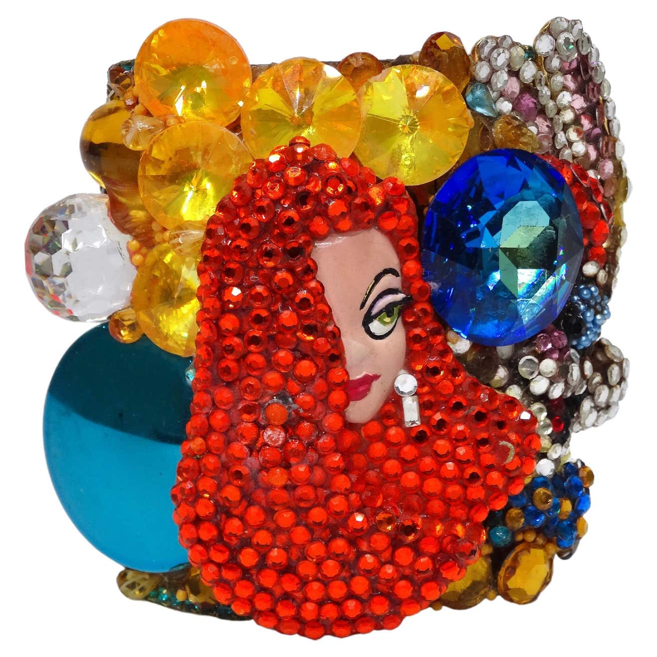 Wendy Gell Jessica Rabbit Embellished Cuff Bracelet For Sale at 1stDibs