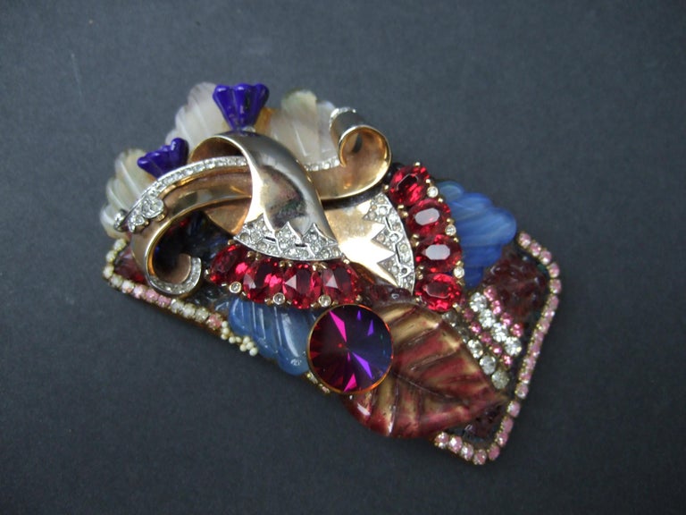 Wendy Gill Crystal Encrusted Repurposed Artisan Belt Buckle c 1980s For ...