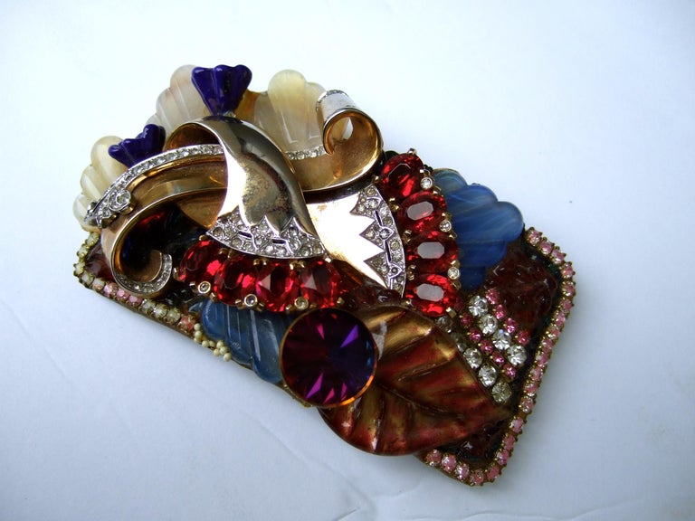 Wendy Gill Crystal Encrusted Repurposed Artisan Belt Buckle c 1980s For ...