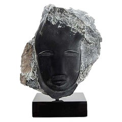 Wendy Hendelman Black Alabaster Head Sculpture, 2019