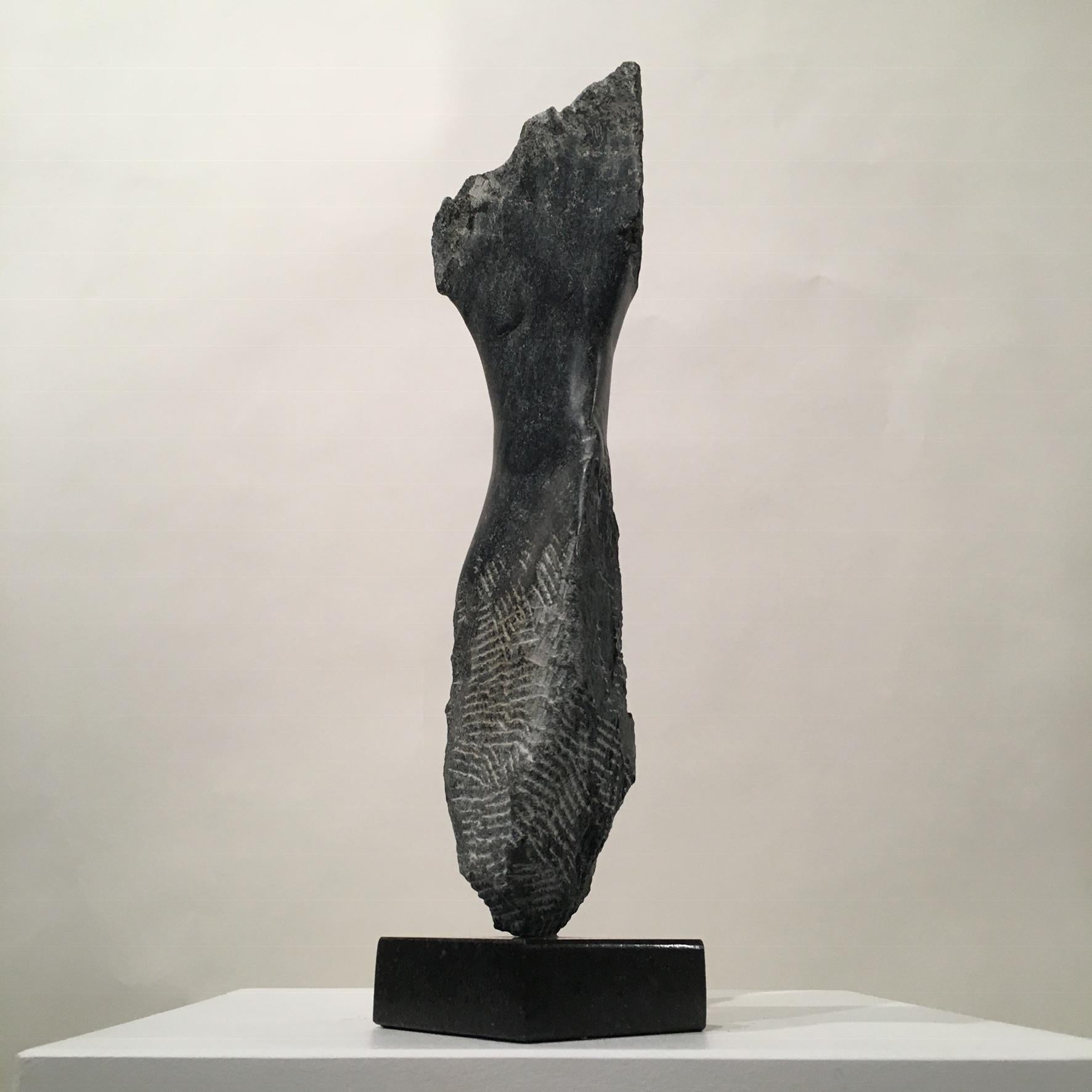Moderne Wendy Hendelman Sculpture torse en albâtre noir, 2017. en vente