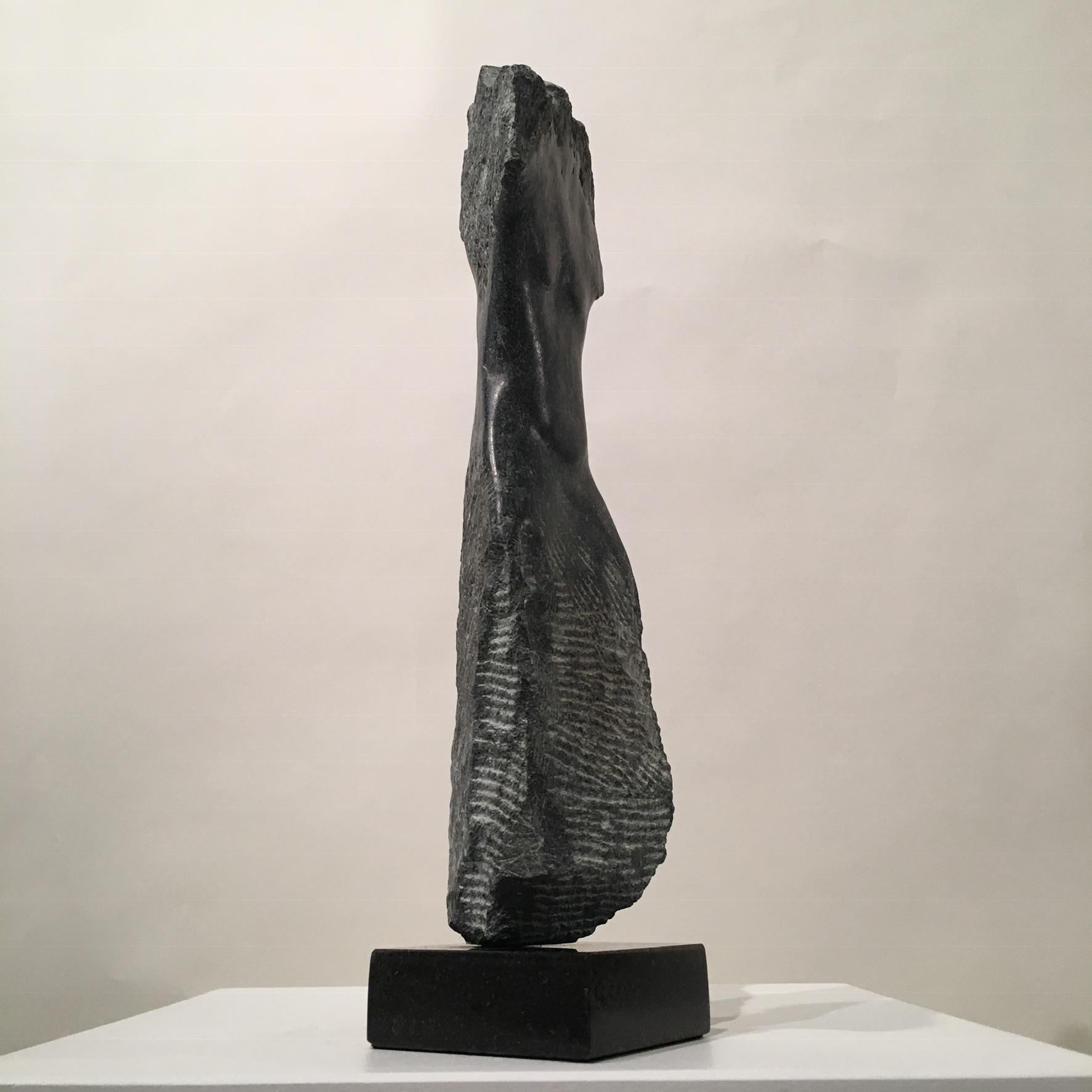 Carved Wendy Hendelman Black Alabaster Torso Sculpture, 2017 For Sale