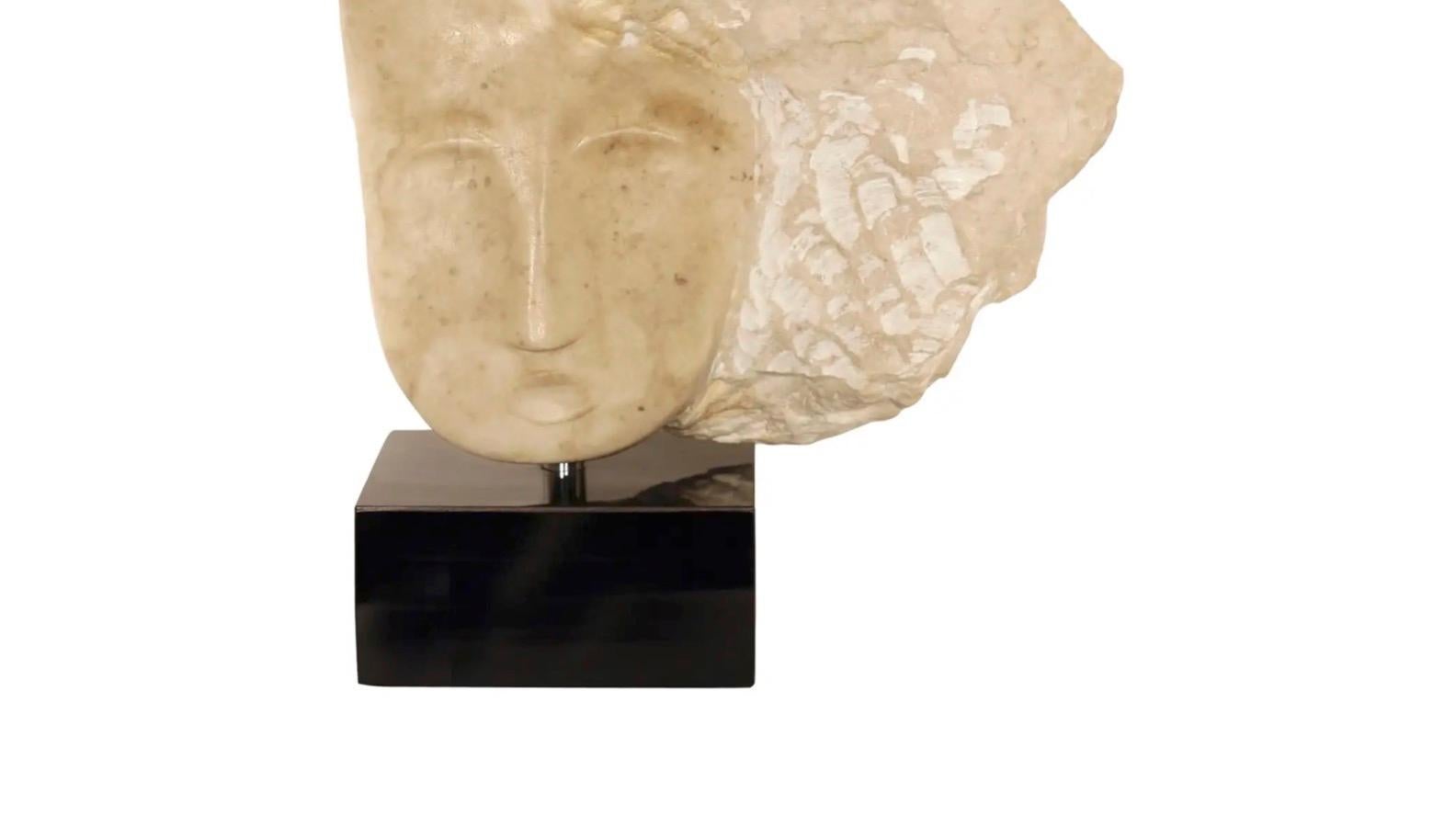 Modern Wendy Hendelman Creamy Alabaster Head Sculpture, 2016 For Sale