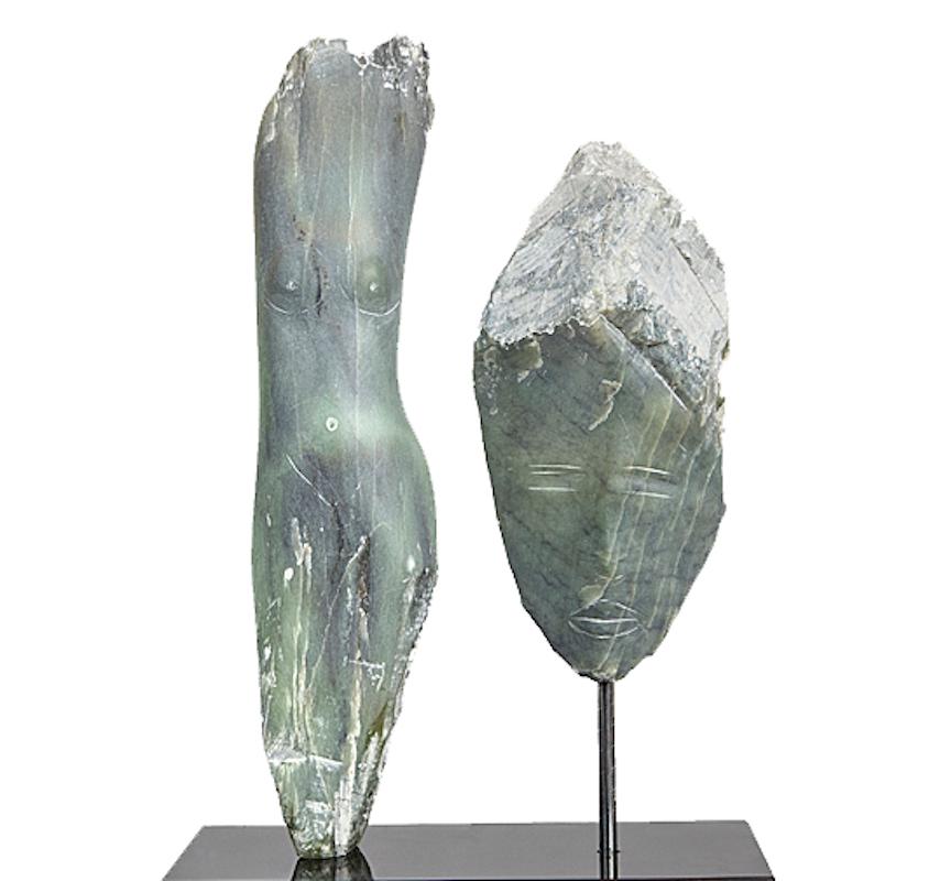Moderne Sculpture de tête et de torse en albâtre vert de Wendy Hendelman, 2019 en vente