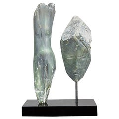 Wendy Hendelman Green Alabaster Head and Torso Sculpture, 2019