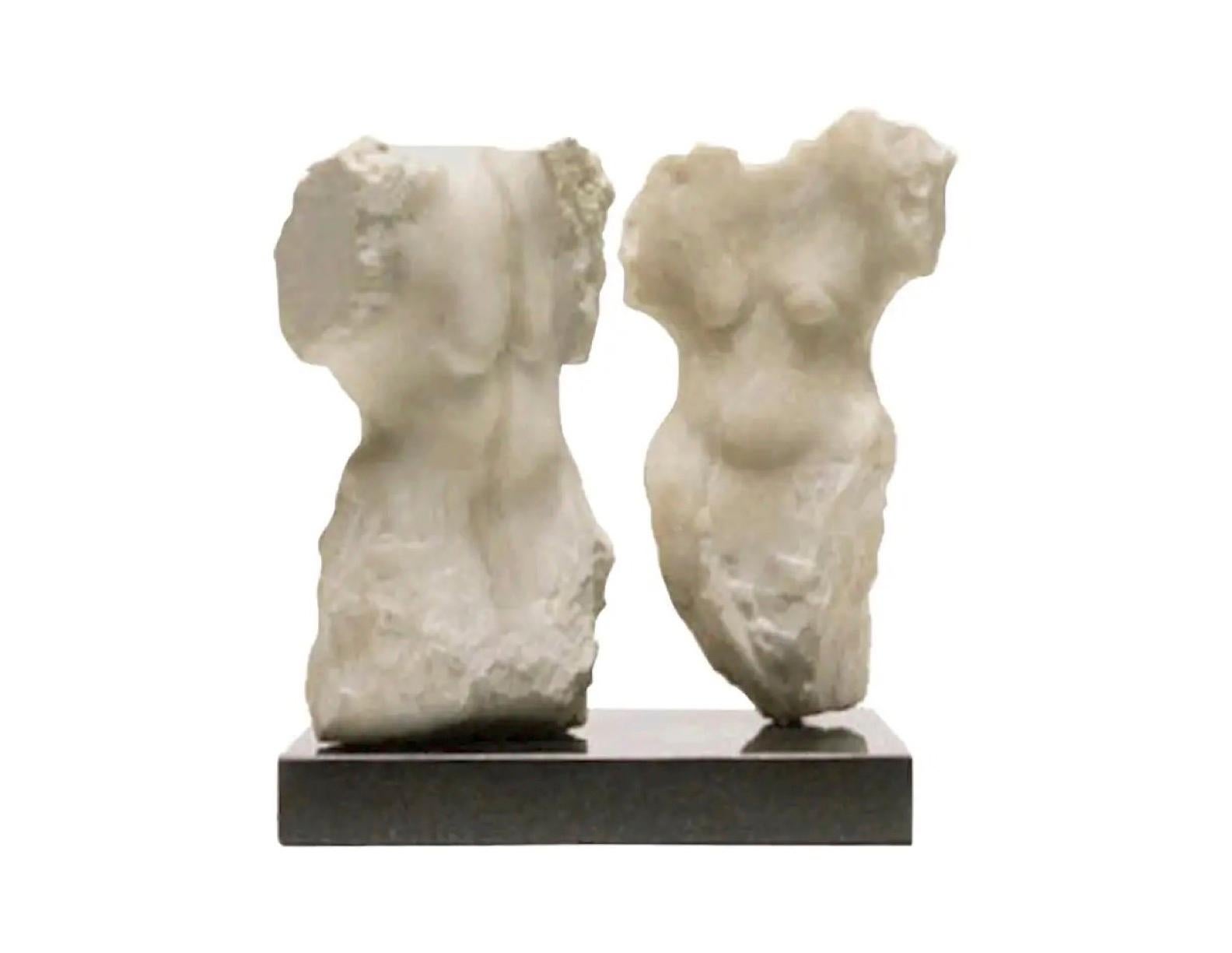 Carved Wendy Hendelman Marble Torsos Sculpture, 2001 For Sale