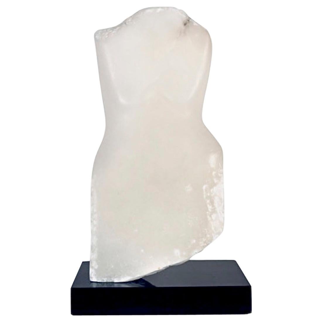 Wendy Hendelman White Alabaster Torso Sculpture, 2018 For Sale