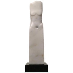 Wendy Hendelman White Marble Torso Sculpture, 2018