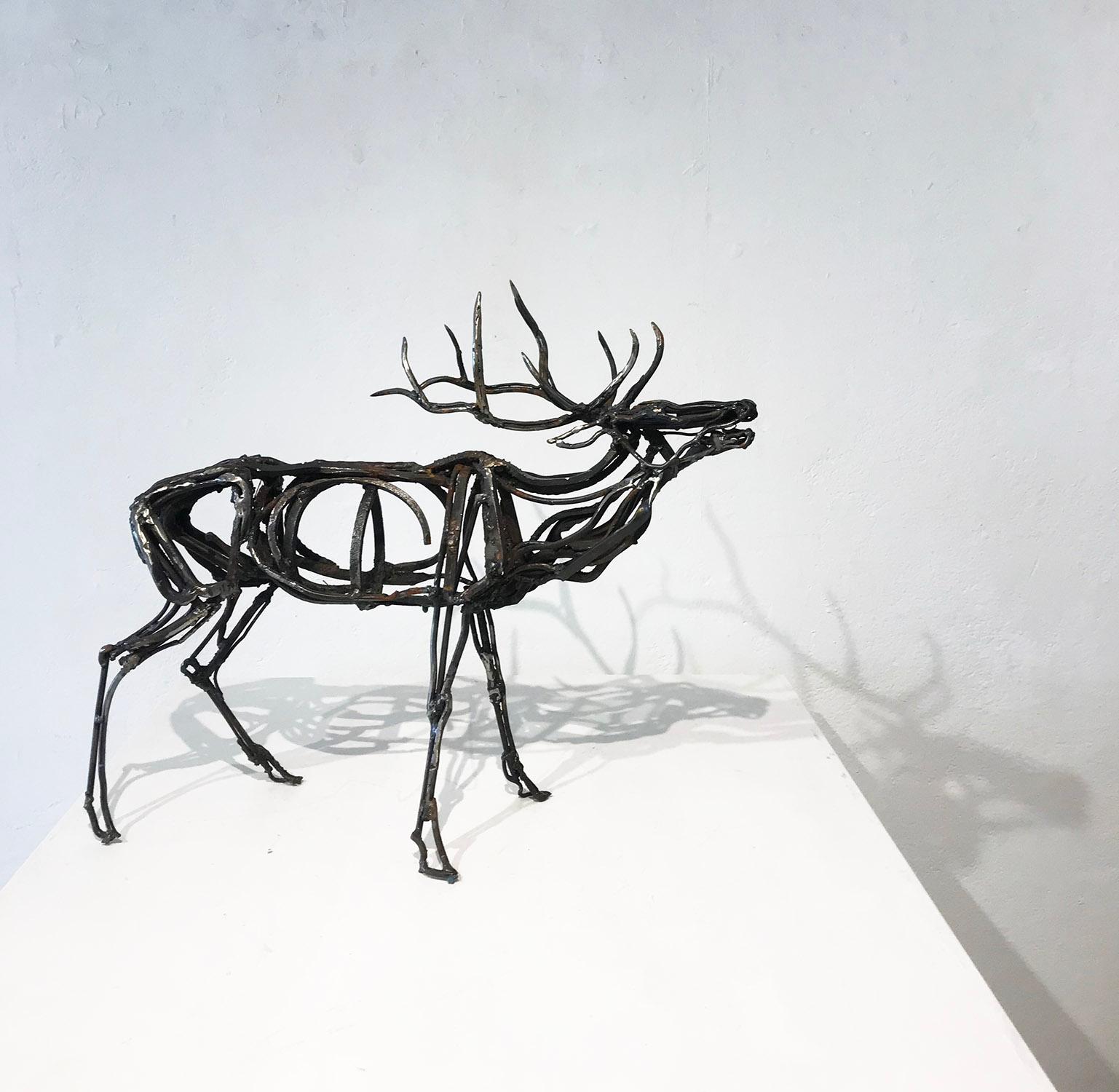 Wendy Klemperer Figurative Sculpture - Calling Elk