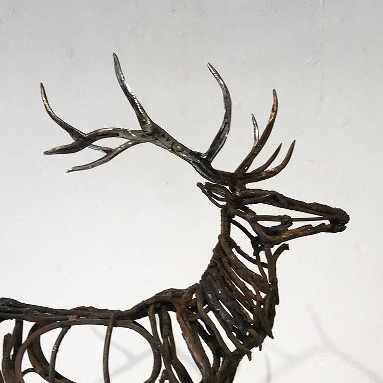 Wendy Klemperer Trotting Elk, Metal Sculpture For Sale at 1stdibs