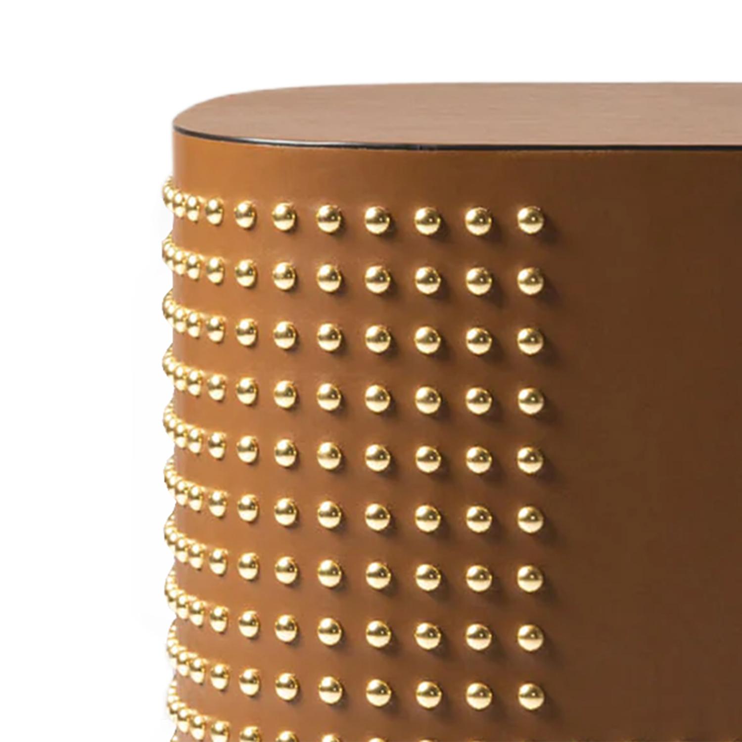 italien Tabouret en cuir Wendy en vente