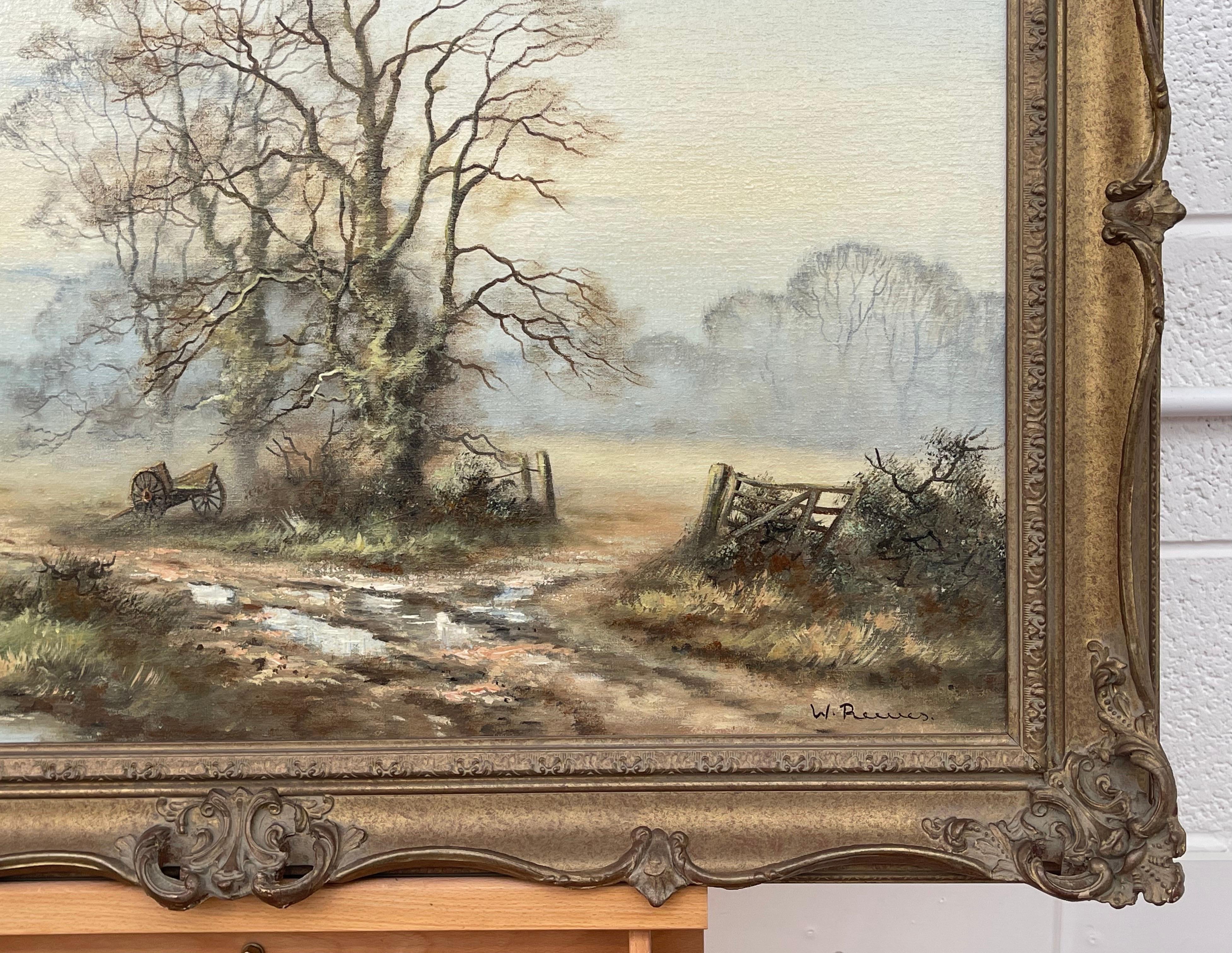 Oil Painting of Hay Cart in English Countryside by 20th Century British Artist 3