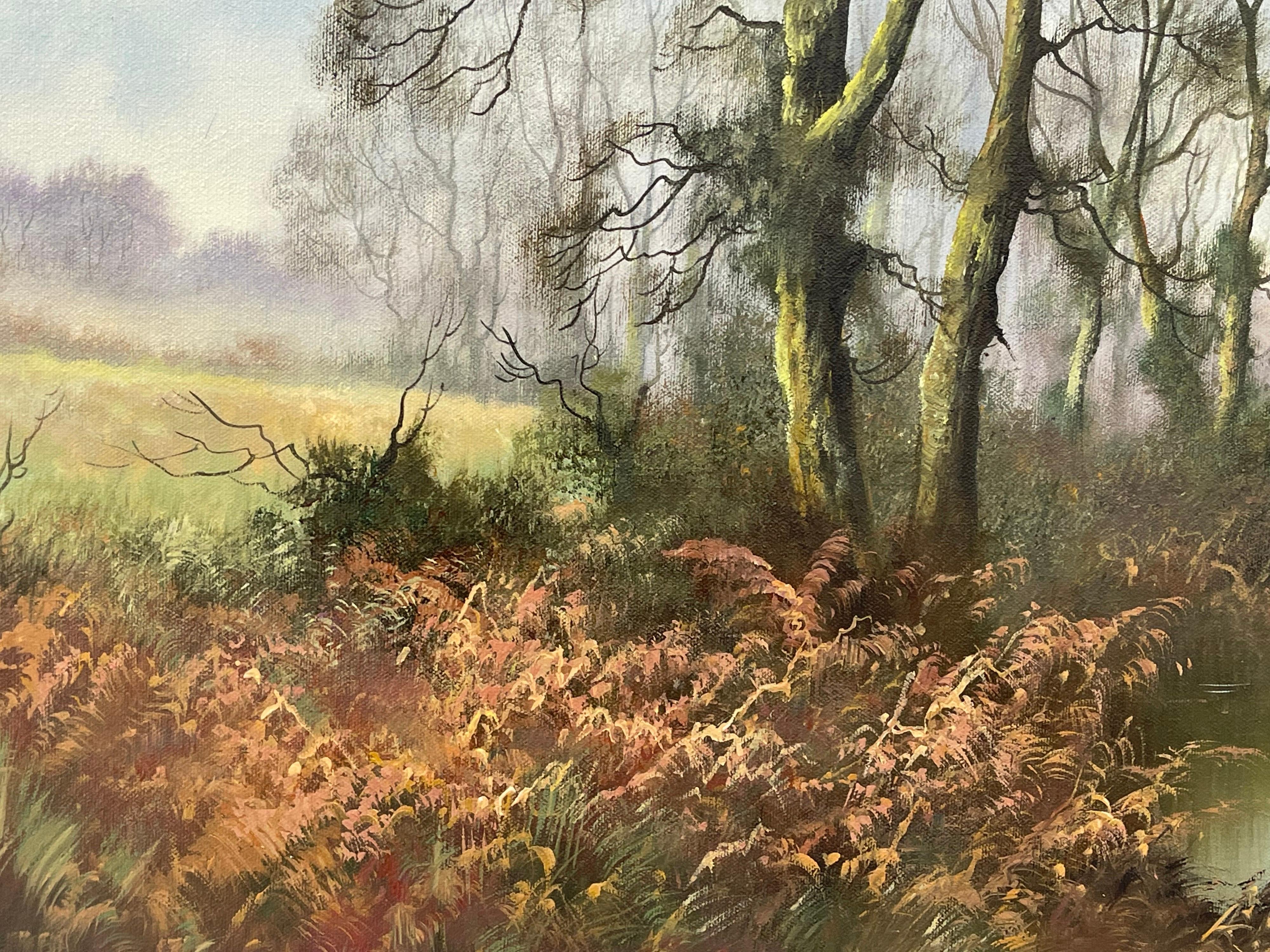 Oil Painting of Pheasants in English Countryside by 20th Century British Artist 4