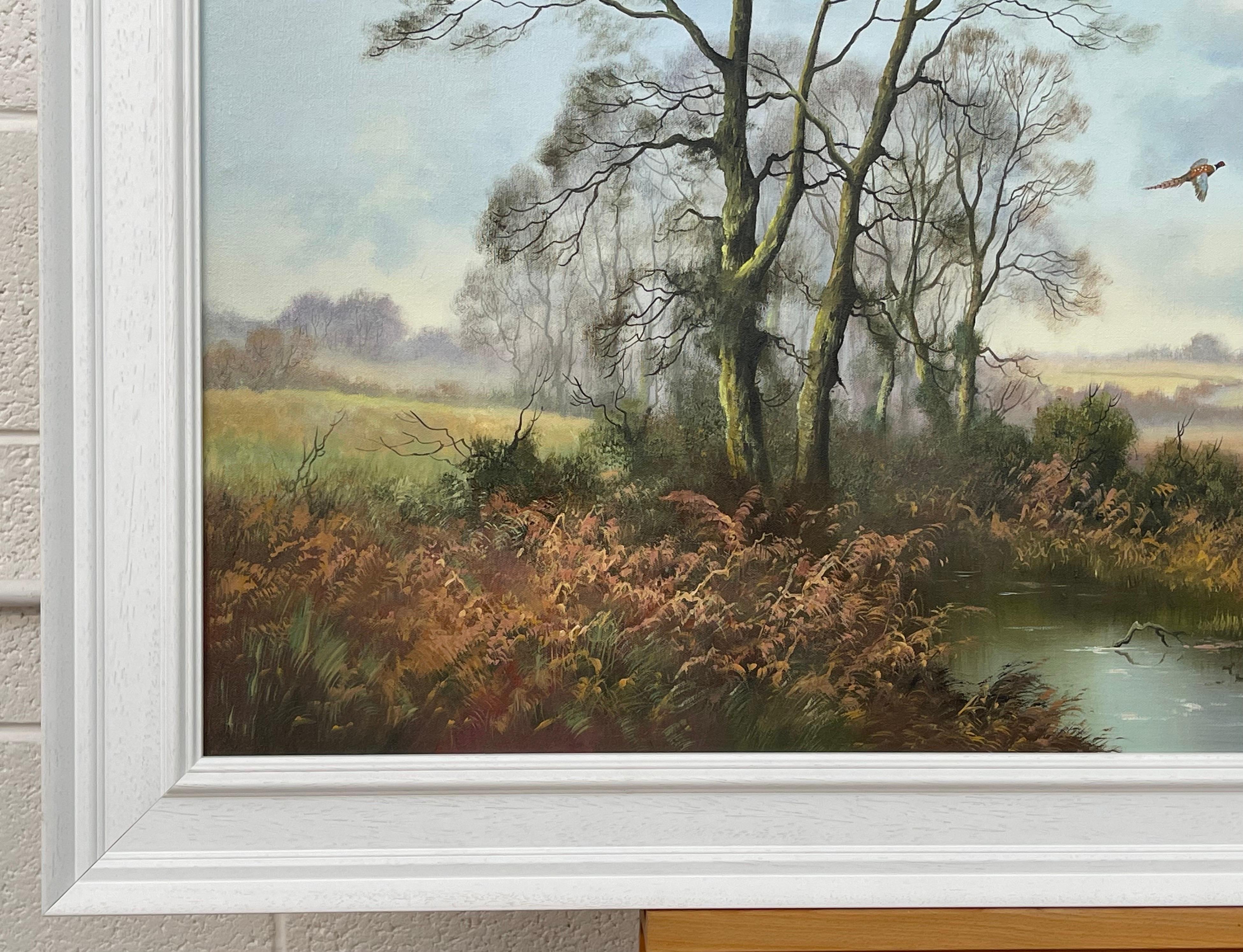Oil Painting of Pheasants in English Countryside by 20th Century British Artist 2