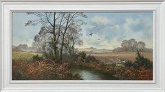Oil Painting of Pheasants in English Countryside by 20th Century British Artist