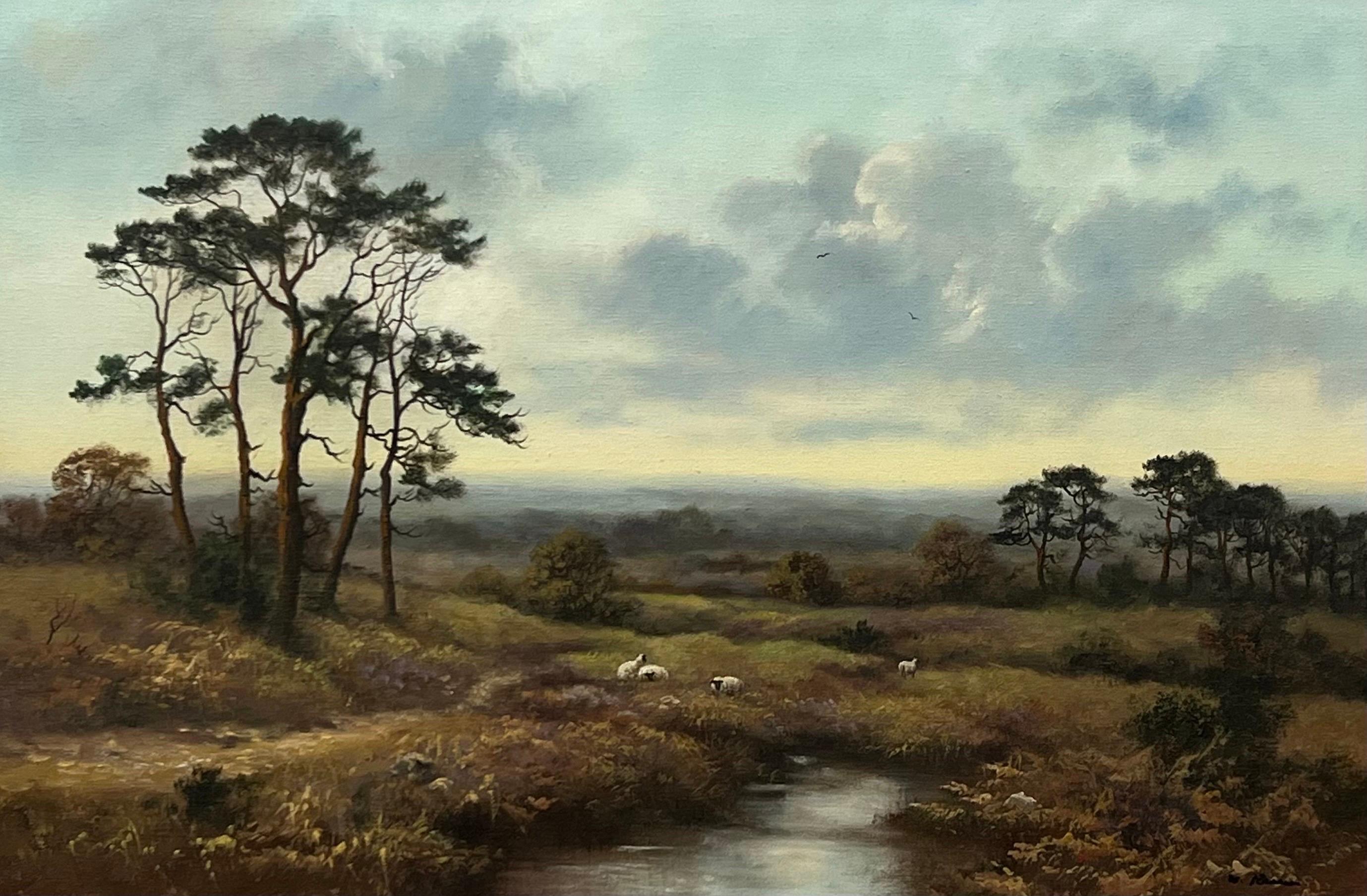 Sheep & Tree Landscape in the English Countryside by 20th Century British Artist 9