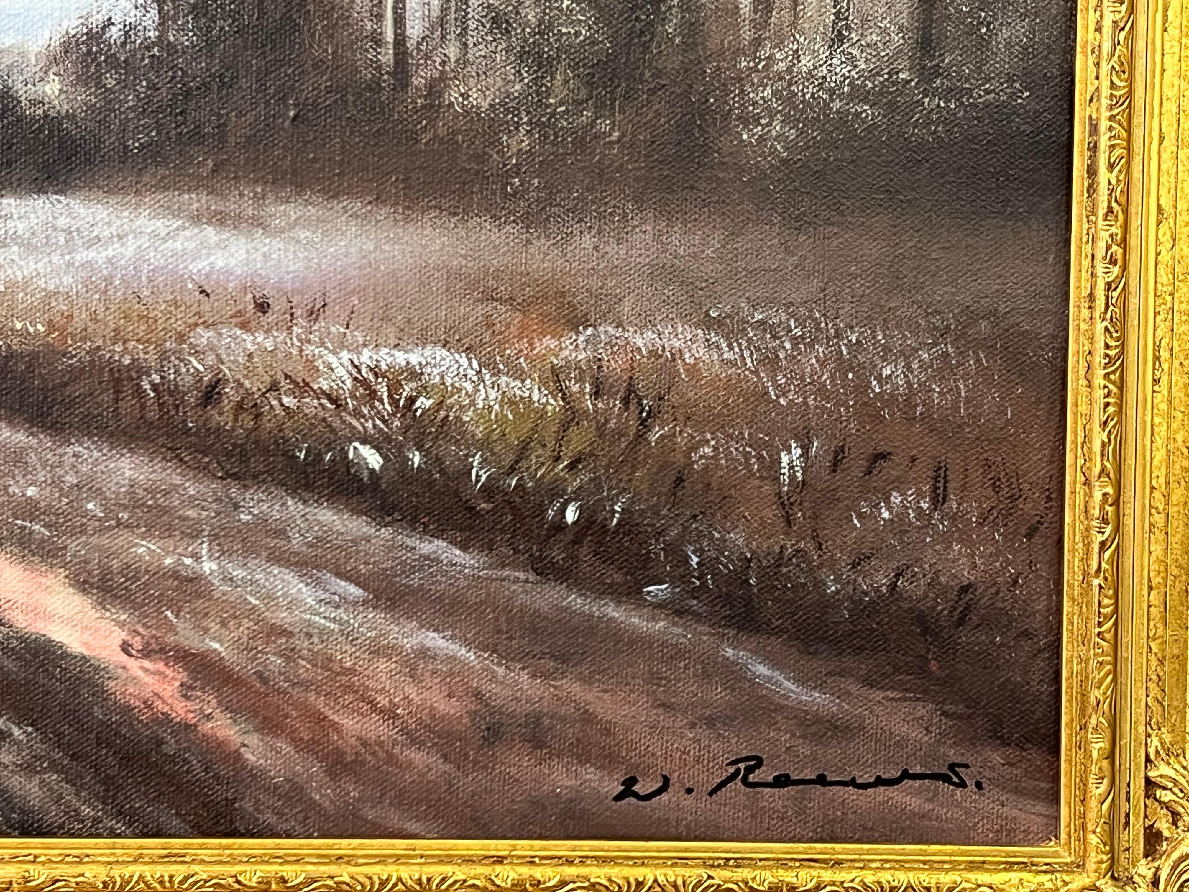 Winter Mist at a Farm in the English Countryside by 20th Century British Artist For Sale 9