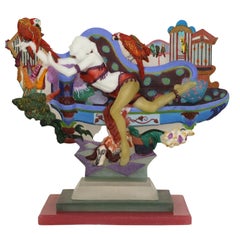 Wendy Saxon Brown Papageien Pate De Verre Glas-Skulptur