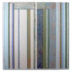 Wendy Sklar Powder Blue Striped Textured Abstract