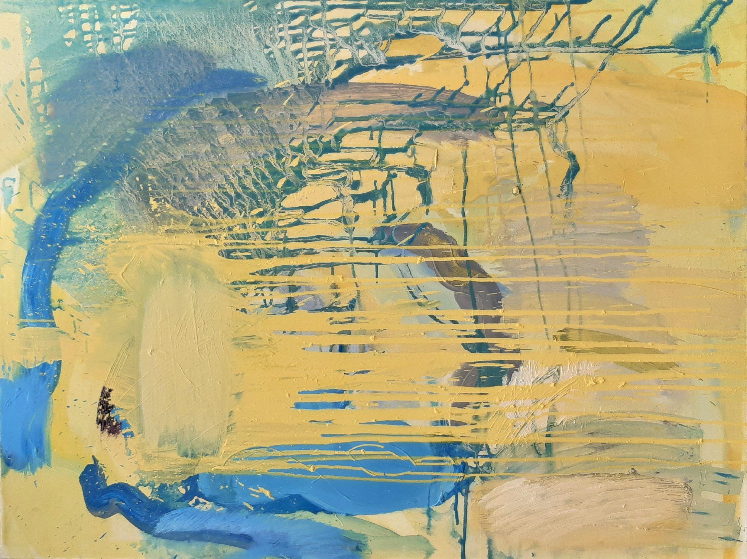 Amarillo Breakaway, Pintura, Óleo sobre lienzo - Painting de Wendy Smith