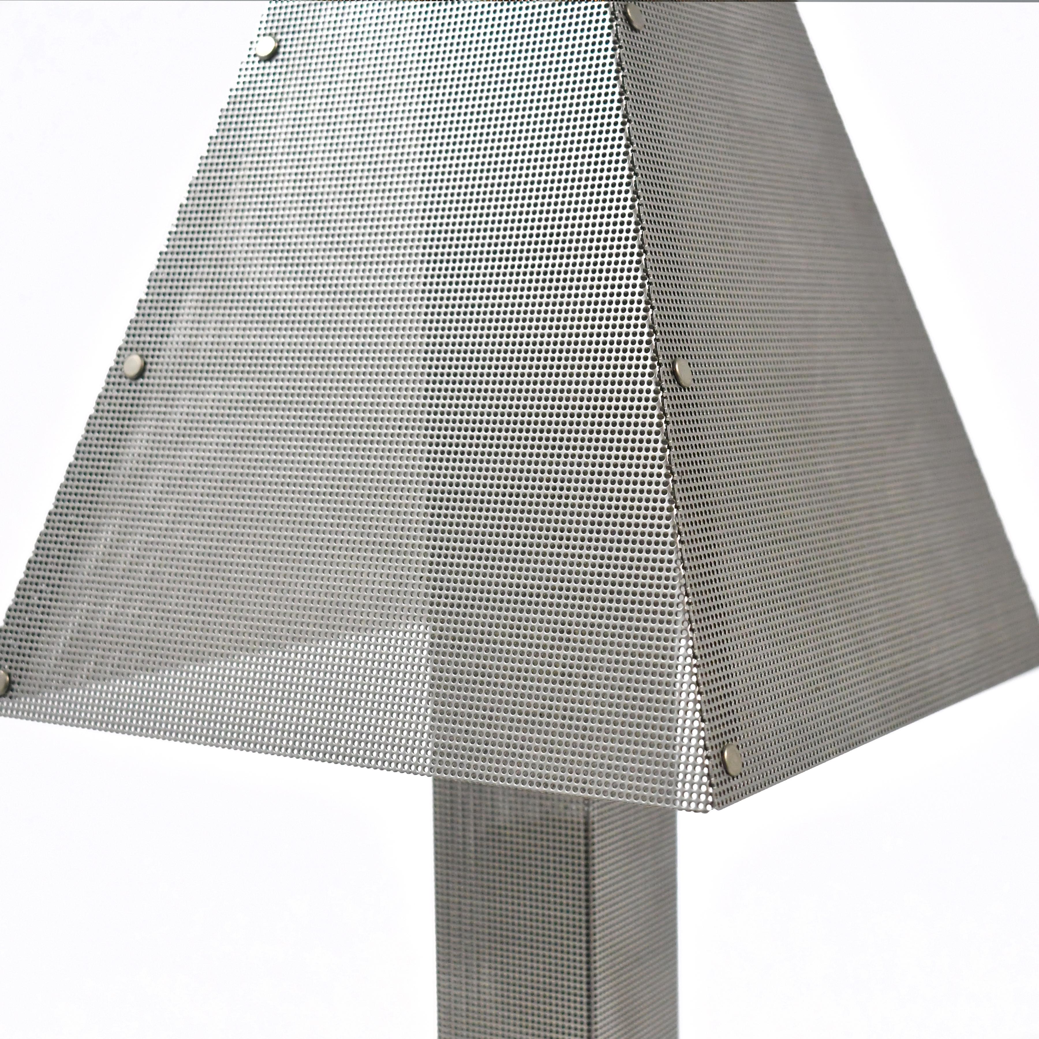 Wendy Stephens Perforated Steel Table Lamp In Good Condition For Sale In Highland, IN