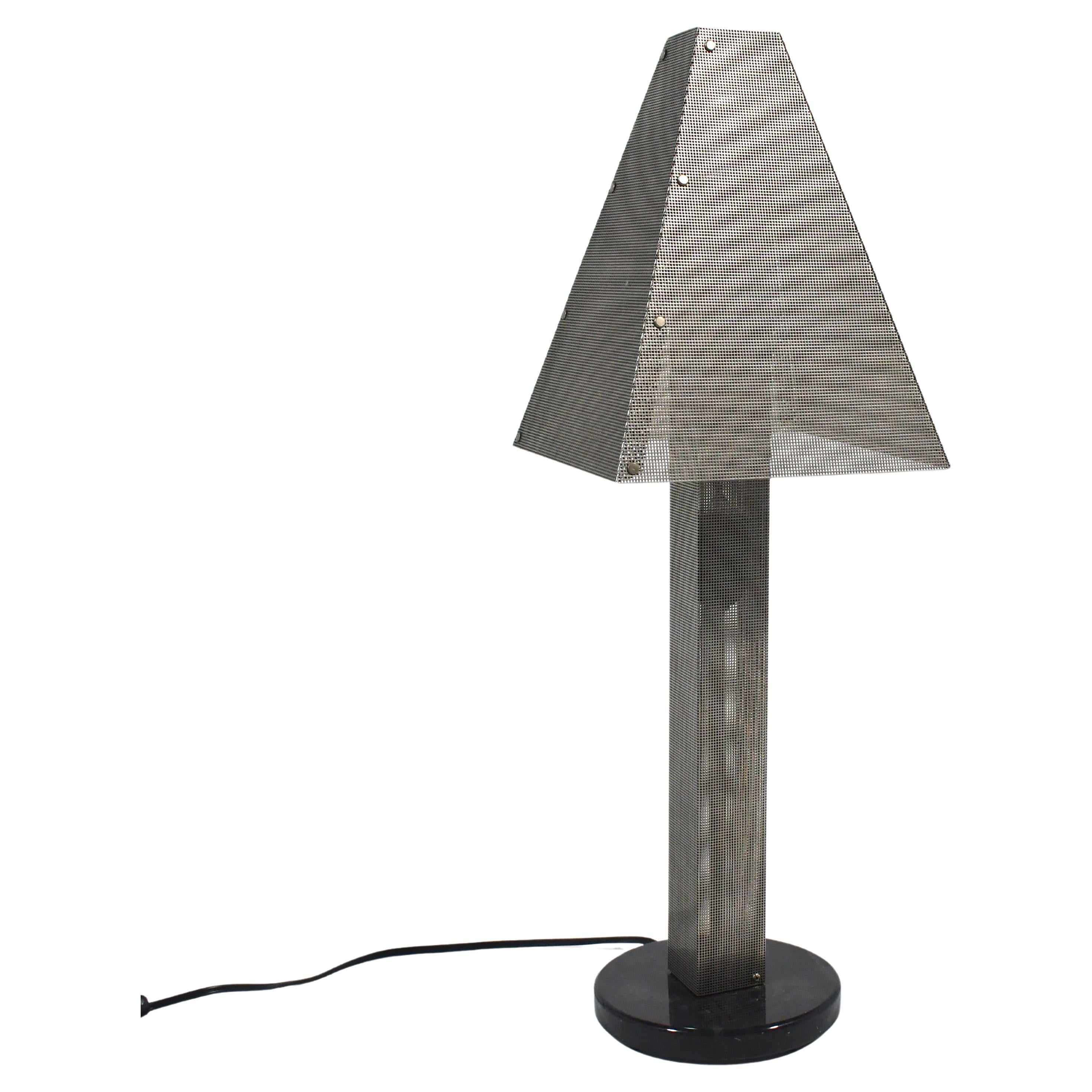 Wendy Stephens Perforated Steel Table Lamp For Sale