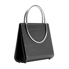 Wendy Stevens Black Stainless Steel Leather Washington Bag