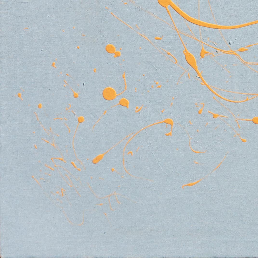 Biomorfo astratto, azzurro e oro', Mills College, Seattle, Shoji Hamada - Painting di Wendy Trosper DeRoux