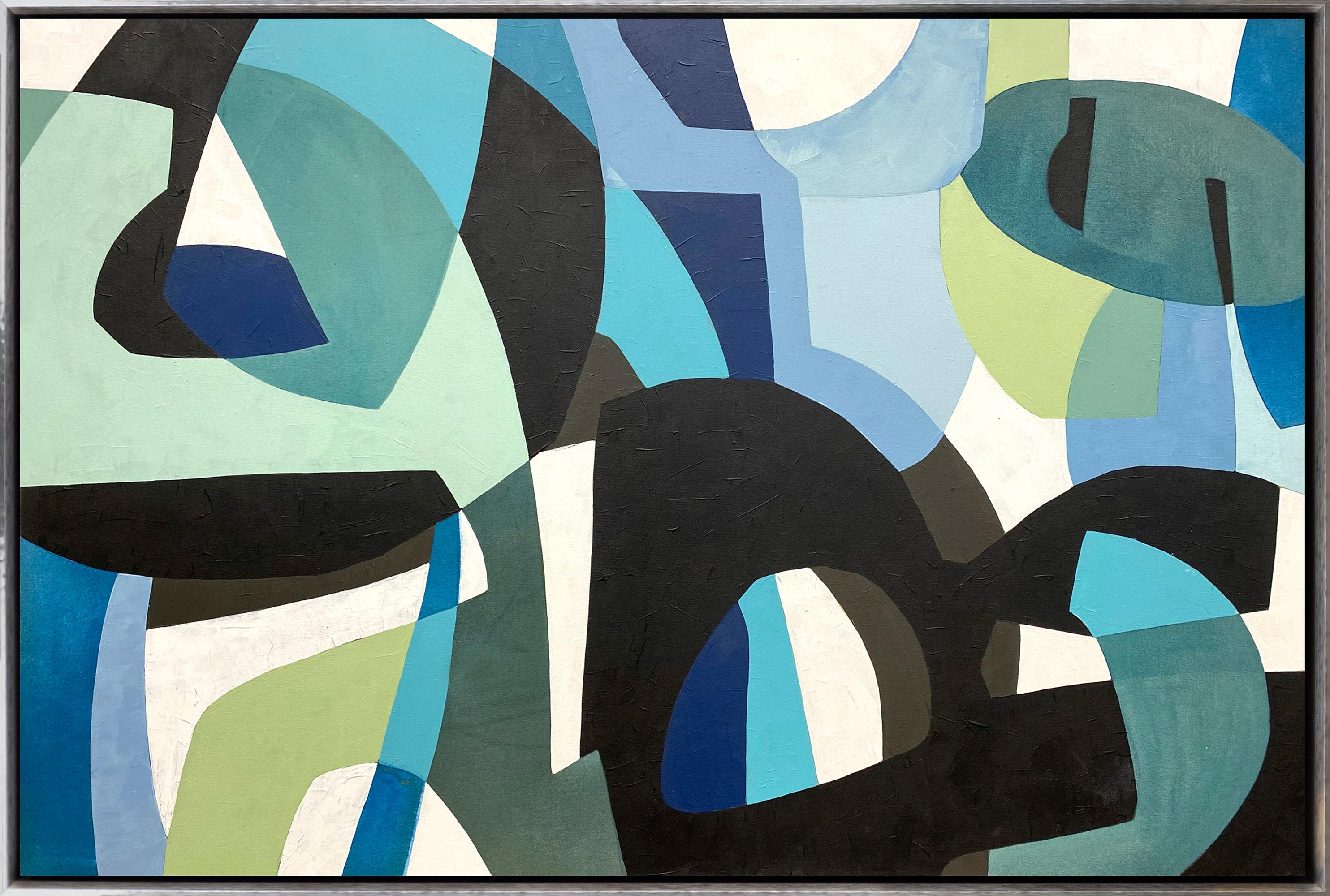 "Per una via o per l'altra" Pittura contemporanea su tela con cornice in acrilico - Painting di Wendy Westlake