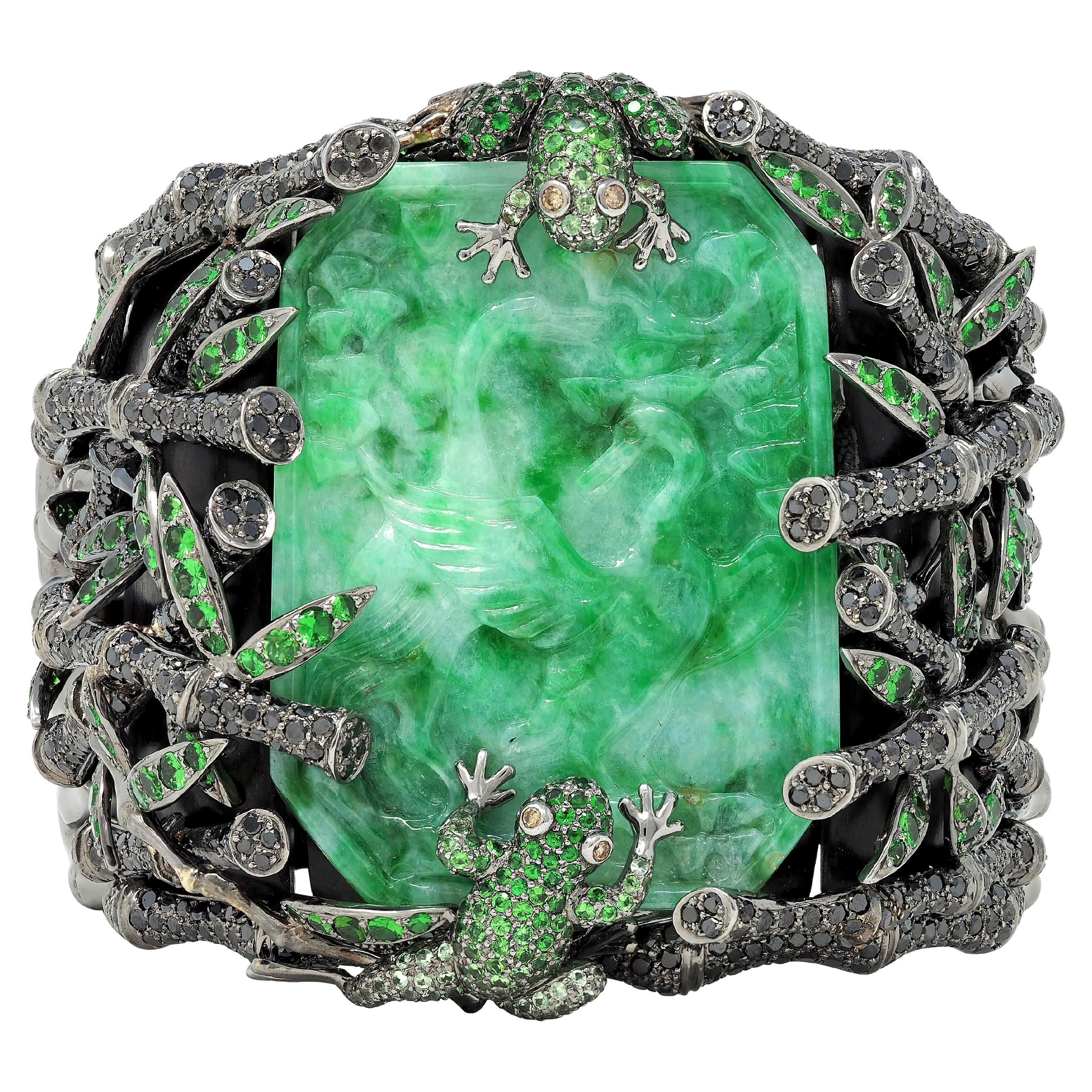 Wendy Yue 2013 Jade Granate Diamante  Pulsera de oro de 18 quilates Rana del Bosque Prohibido
