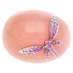 Anillo Cúpula Wendy Yue Ópalo y Zafiro Libélula Oro Blanco 18K
