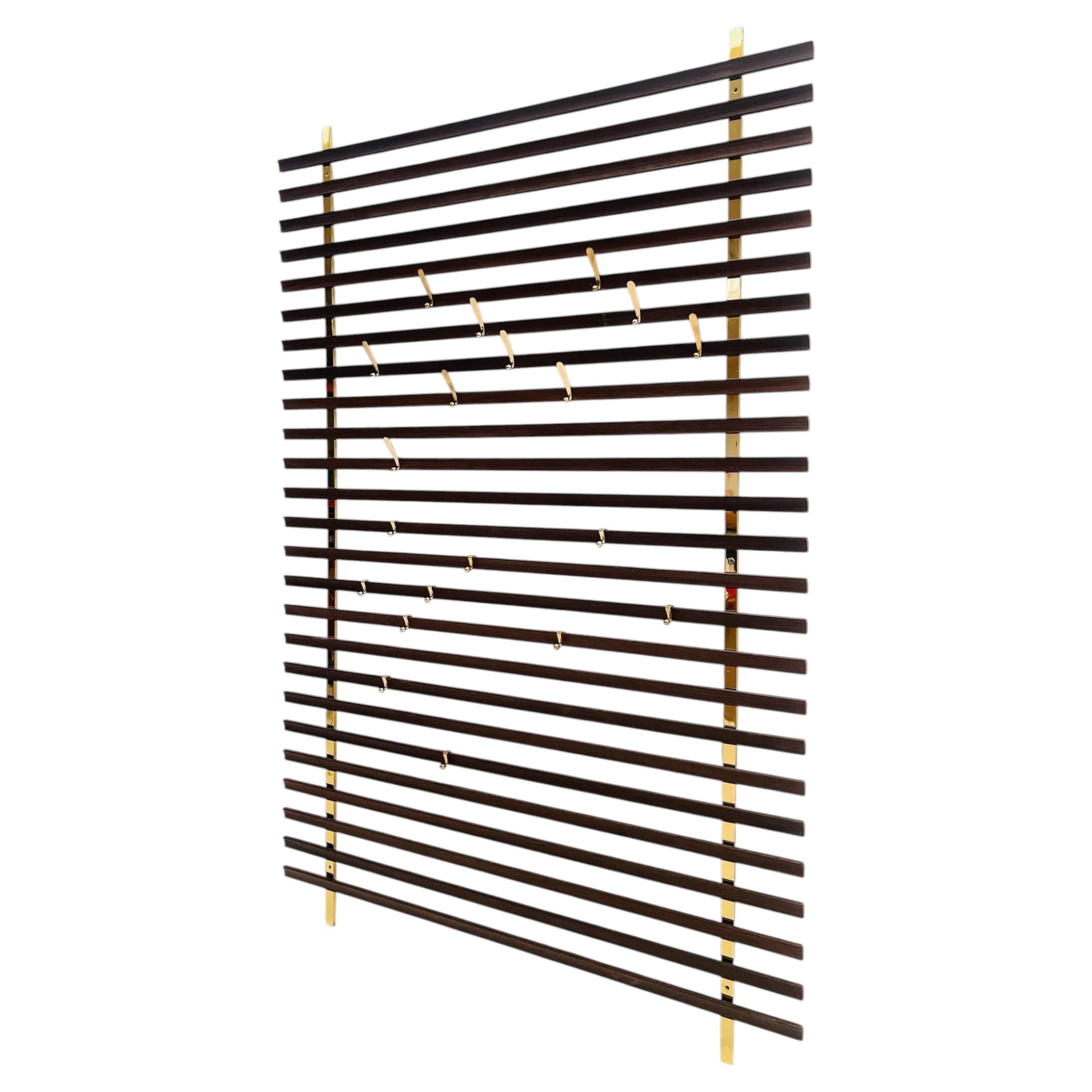 Wengé and Brass Coat Rack by Jules Wabbes (1919-1974)